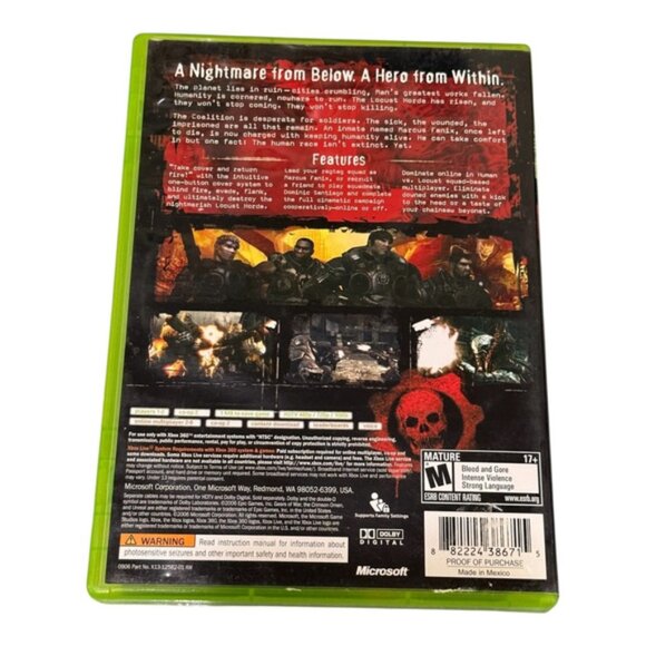 Gears of War Xbox 360 Video Game Complete Manual Tested Microsoft Epic Games - Picture 10 of 10